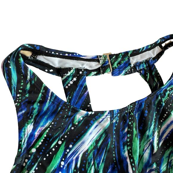 NWT Swimsuits For All Size 16 Tankini Top Shelf Bra Chlorine Resistant Print - Picture 3 of 11